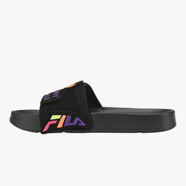 Chinelos Fila Mulher Pretas - Fila Drifter Patch Outlet Portugal,OYZQ-38452